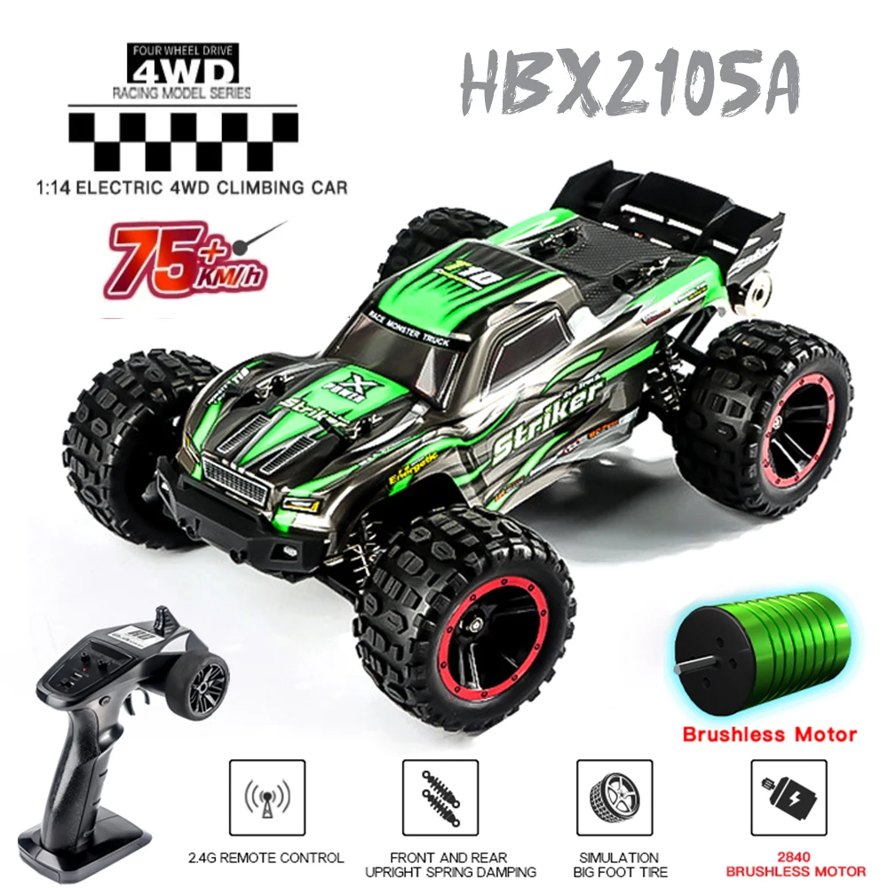 

HAIBOXING HBX 2105A 1:14 75KM/H RC Car 4WD Brushless Remote Control Cars High Speed Drift Monster Truck for Kids VS 144001 Toys