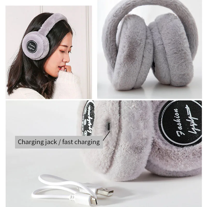 Foldable Bluetooth Wireless Headphones With Mic Warm Ear Winter Girls Music Phone Kids Children Helmet Headsets Christmas Gift