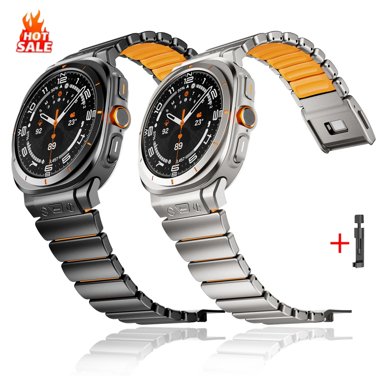 

Роскошный ремешок из нержавеющей стали и силикона для Samsung Galaxy Watch Ultra 2025, без зазоров, металлический магнитный браслет для Galaxy Watch Ultra 47 мм