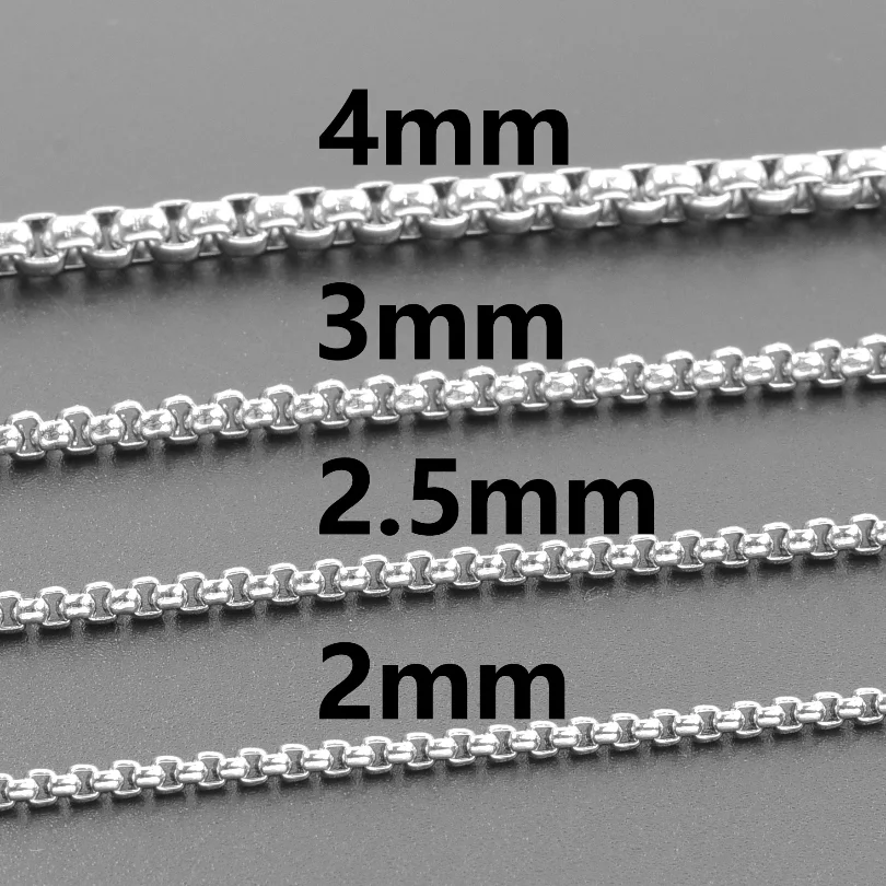 Width 2mm/2.5mm/3mm Colored Vintage Stainless Steel Necklace Bracelets Chain DIY Jewelry Making Choker Necklaces For Women Men