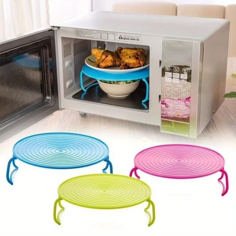 

Multifunction Shelf Oven Microwave Heating Tray Insulation Rack Bowls Kitchen Accessories Organizer Holder 3 Colors