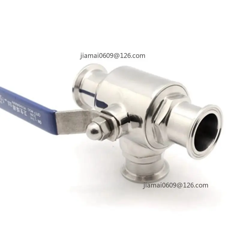 304 Stainless Steel Sanitary Ball Valve 3 Way Tri Clamp Ferrule Type For Food Homebrew Diary