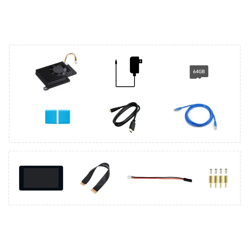 Raspberry Pi 5 Display Kit B, opções para kits e 4 GB/8 GB de RAM, processador BCM2712, CPU Arm Cortex-A76 quad-core de 64 bits de 2,4 GHz