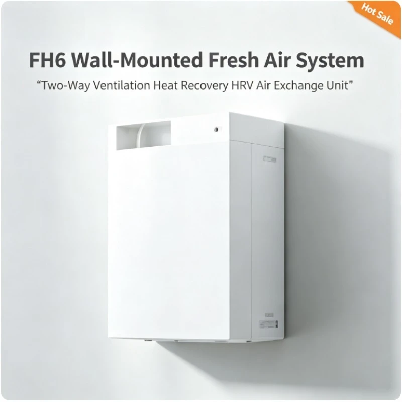 FH6 Wall‑Mounted Fresh Air System, Two‑Way Ventilation Heat Recovery HRV Air Exchange Unit