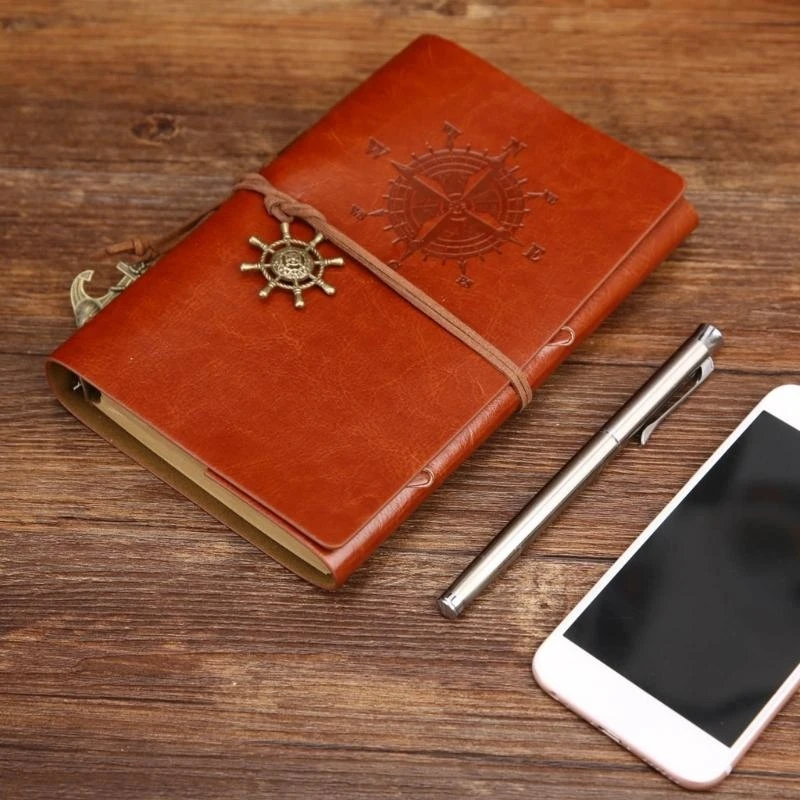 Notebook vintage PU Leather Journal Journal Diário com 150 Página branco