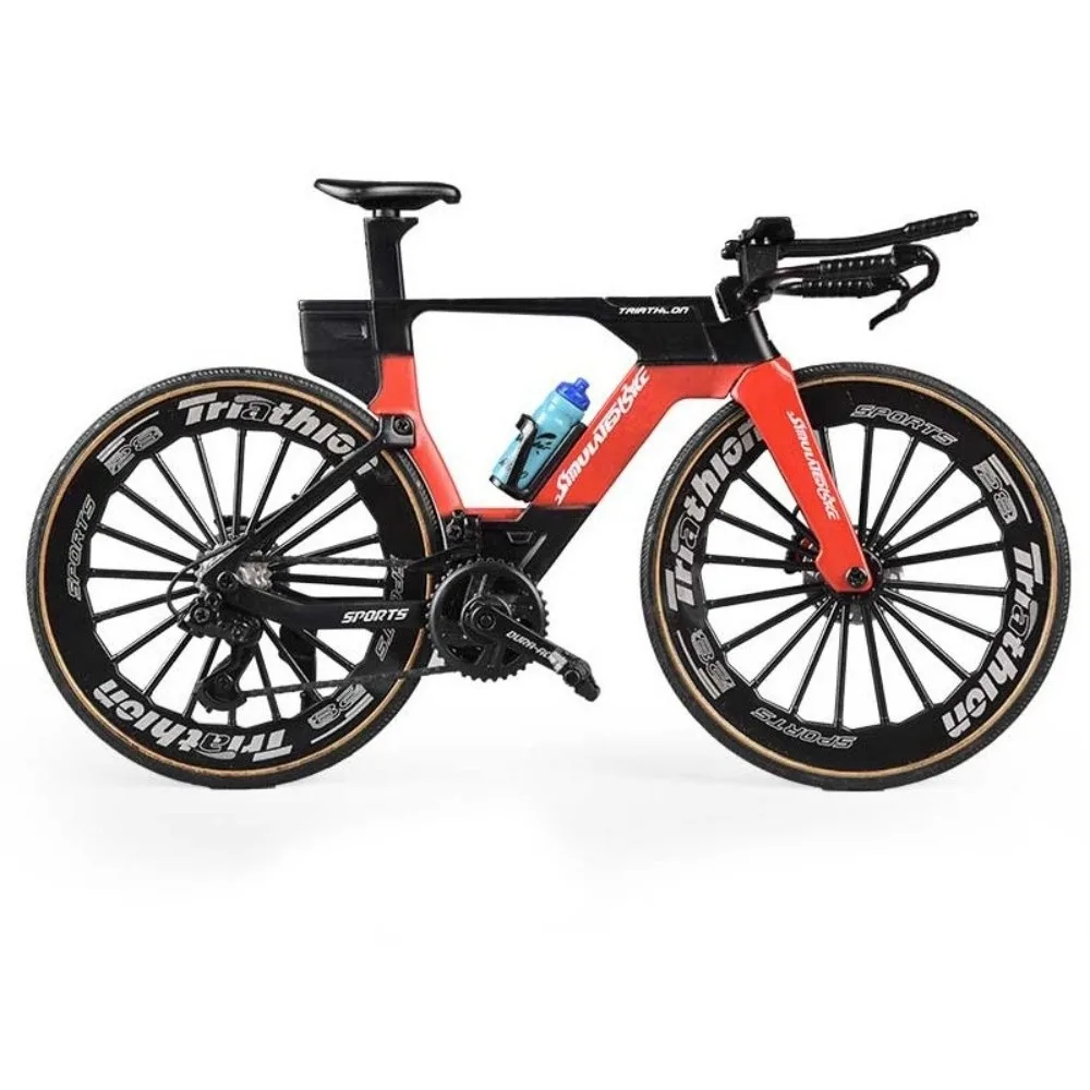 

New Simulated Road Bike Model 1:8 Red Blue Green Collectible Bike Toy Colorful with Water Bottle Alloy Road Bike Ideal Gift