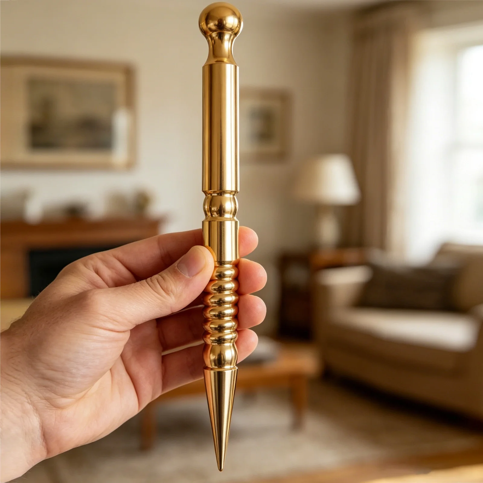Ear Canal Cleaner Double Headed Spring Ear and Body Point Probe Pen Pure Copper Acupressure Pen for Eye Acupressure Face Skin