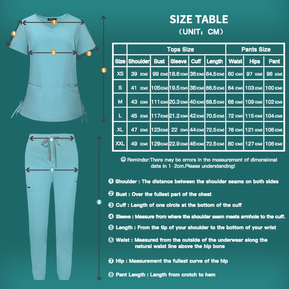 Stretch Oversized Scrub Set Medical Uniform Woman Set Surgical Top Pants Dental Clinic Workwear Nurse Clothes Clinic Accessories