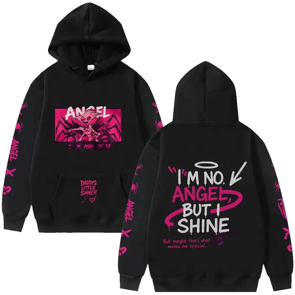 Hazbin Hotel Angel Dust Hoodie Graphic Anime Pullovers Fleece Warm Demoncore Streetwear Cute Edgy Oversized Unisex Cotton Hooded - view 2