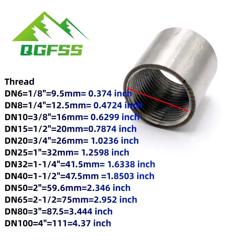 Accesorios de tubería roscada hembra BSP, adaptador de conector de agua y gas, acero inoxidable 304, 1/8 