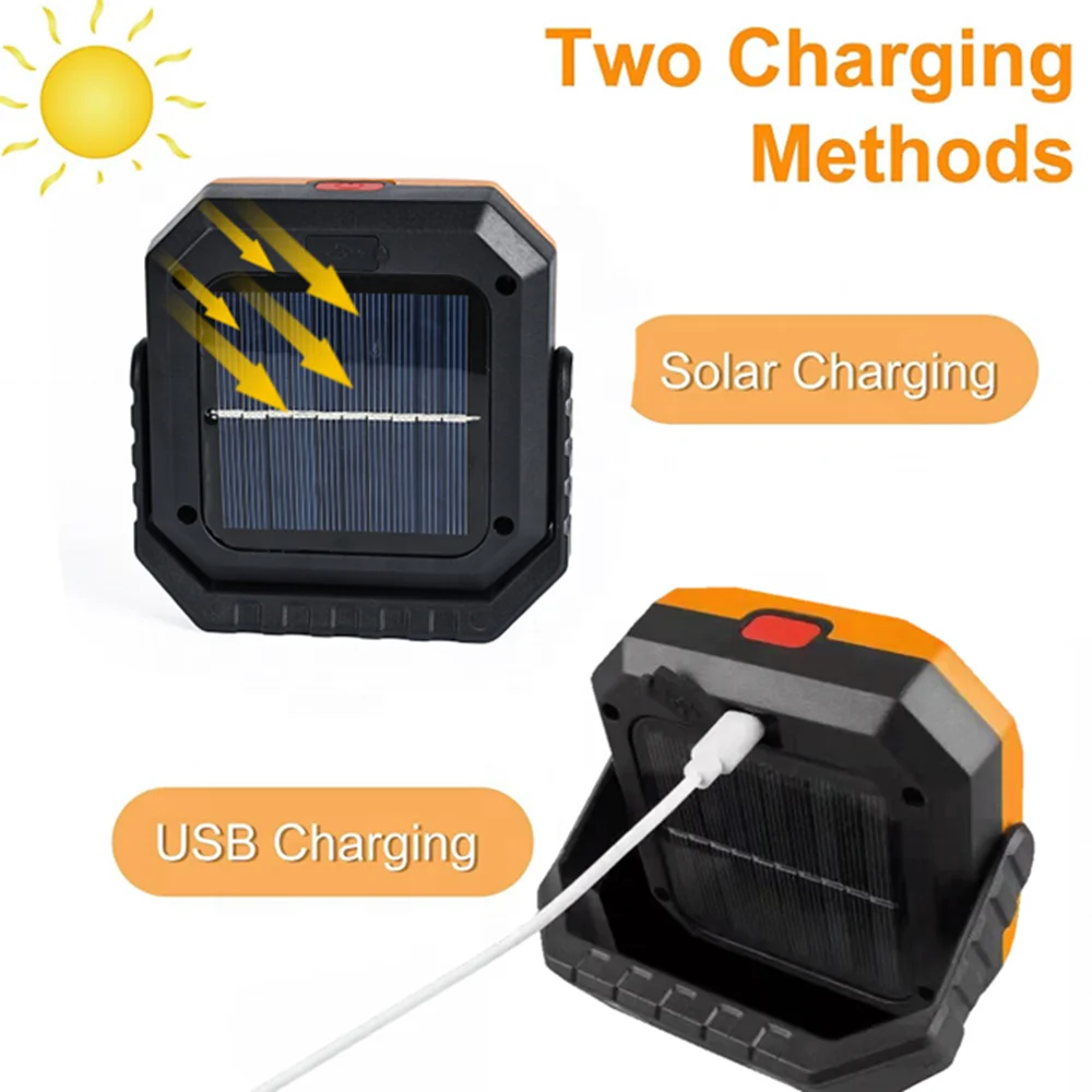 Powerful Solar LED Light Outdoor Lighting Type-C Charging Multi Level Lighting Mode Camping Tent Flashlight Portable Lamp