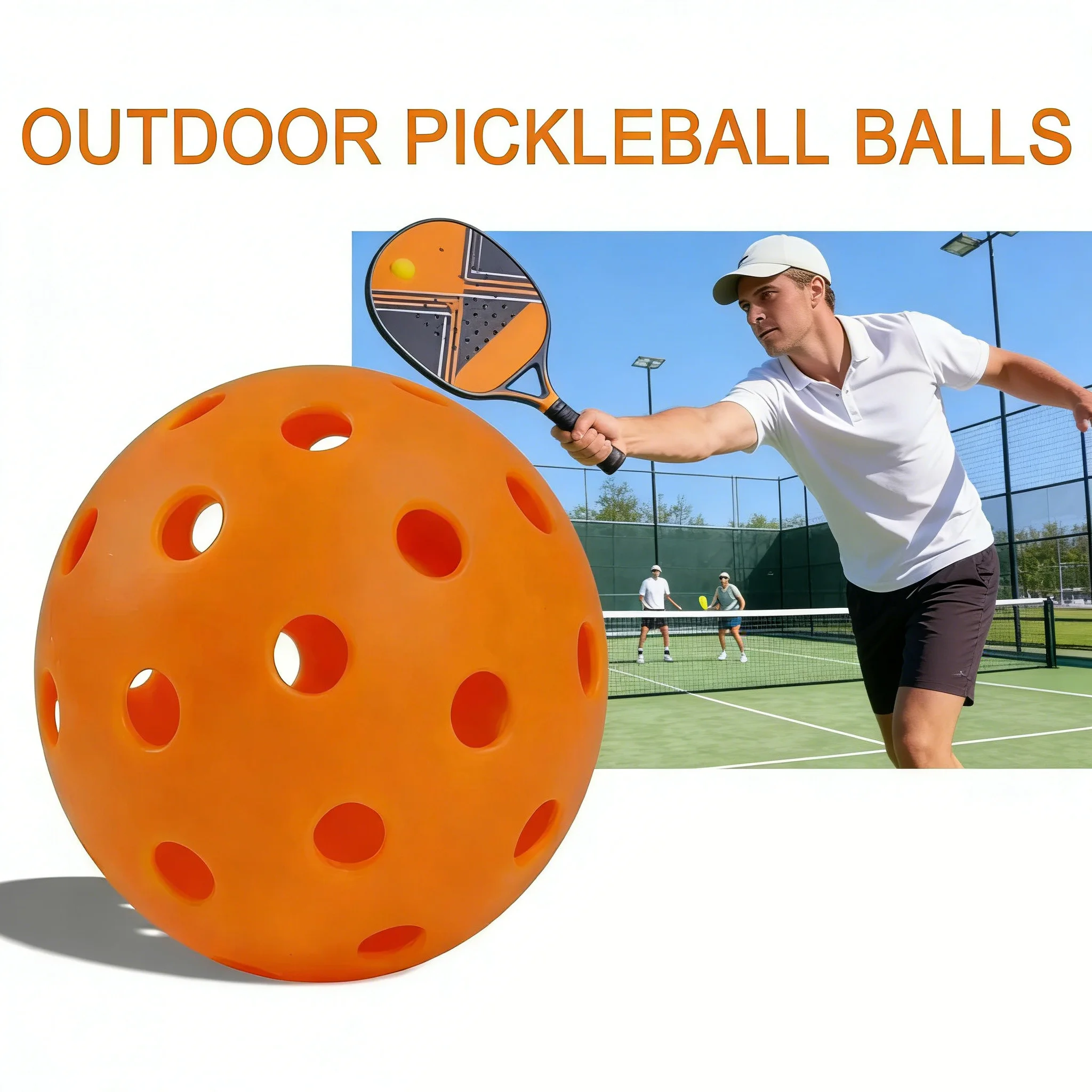 12 Stück Pickleball 74MM 40 Löcher Outdoor Langlebige Picklebälle 26g pro Ball für Wettkämpfe Packung Outdoor-Picklebälle – Detail 11