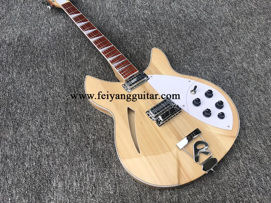 electric guitars with 2-Piece Pickup, natural color, 360 6strings，high quality，free shipping