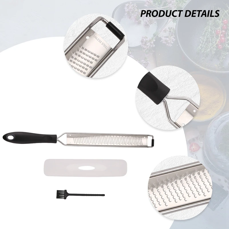 Lemon Zester & Cheese Grater - Stainless Steel - Kitchen Tool , Nutmeg, Chocolate, Vegetables, Fruits, Dishwasher-A07G