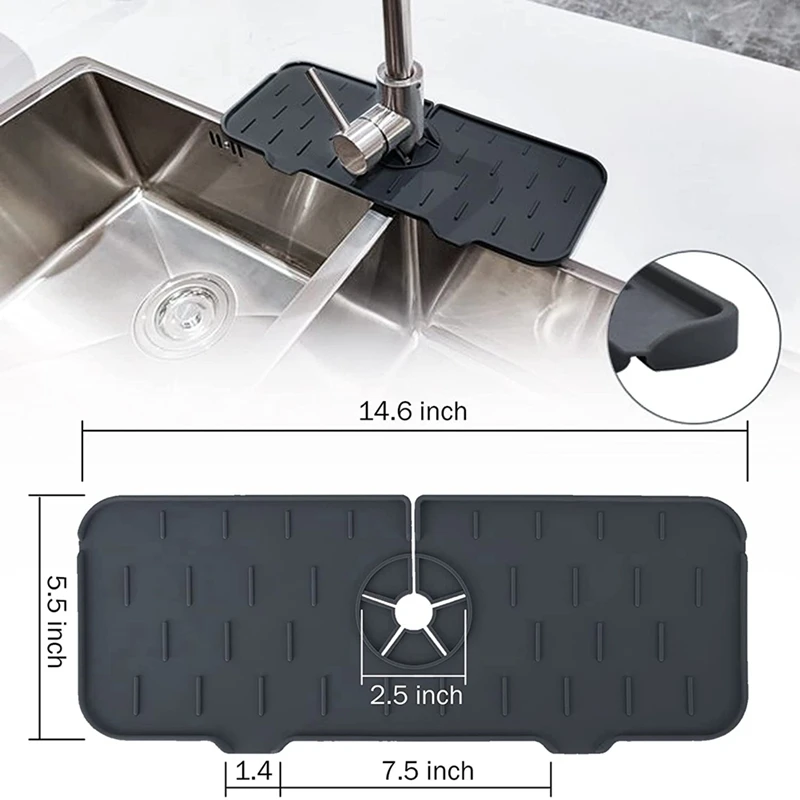 3PCS Silikon Wasserhahn Griff Tropf Catcher Tablett-Waschbecken Spritzschutz Und Arbeitsplatte Lagerung Für Küche Badezimmer Trocknen ordentlich