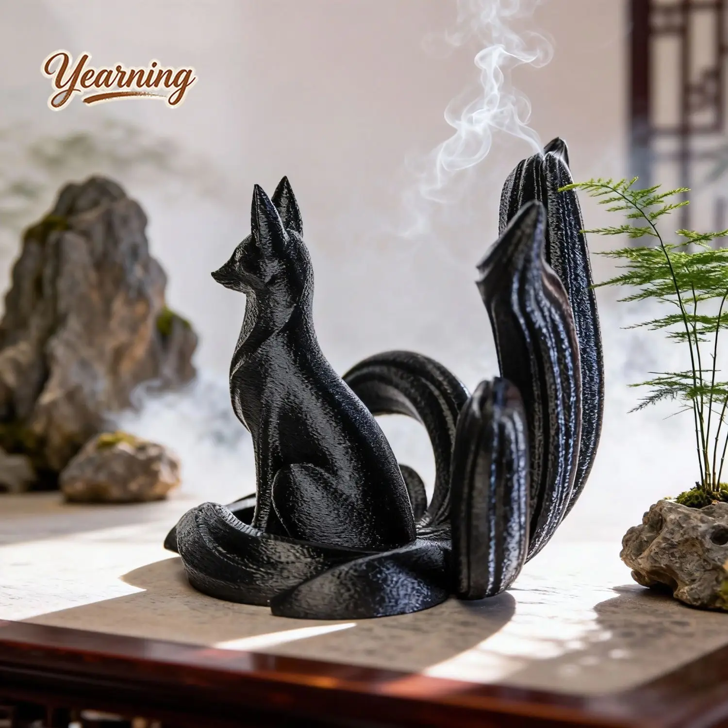Minimalist Art Ornament Nine Tailed Fox Birthday Gift Creative Handmade Office