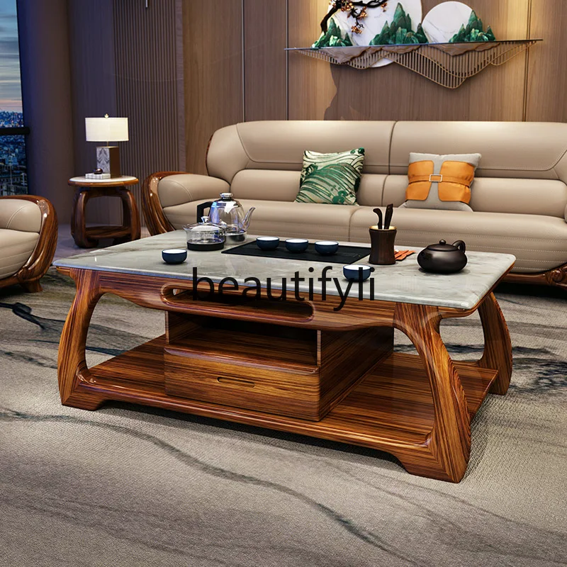 

New Chinese Ebony Solid Wood Household Coffee Table with Kettle Multifunctional Kung Fu Tea Table Tea Table