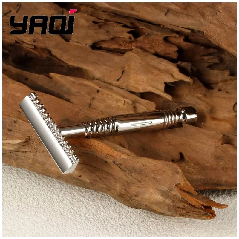YAQI For Men Wet Shave Tools Romulus Open Comb Polished 316 stainless Steel AC Blade Single-edged Mens Shaving Safety Razor