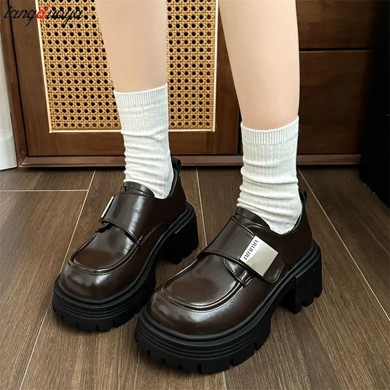 High Heels Mary Jane Shoes Women Fashion Retro black Lolita Shoes Woman thick Bottom Gothic Shoes Japanese JK uniform shoes 2024