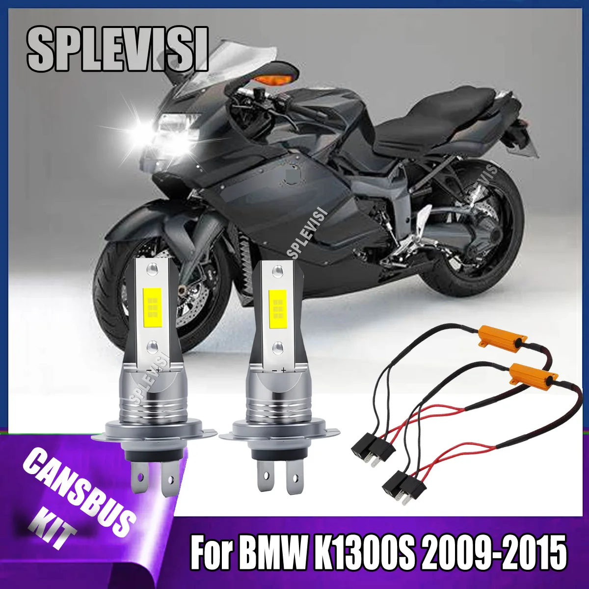

2Pcs Motorcycle H7 LED Xenon White Headlight Conversion Kit - Anti-Flicker For BMW K1300S 2009 2010 2011 2012 2013 2014 2015