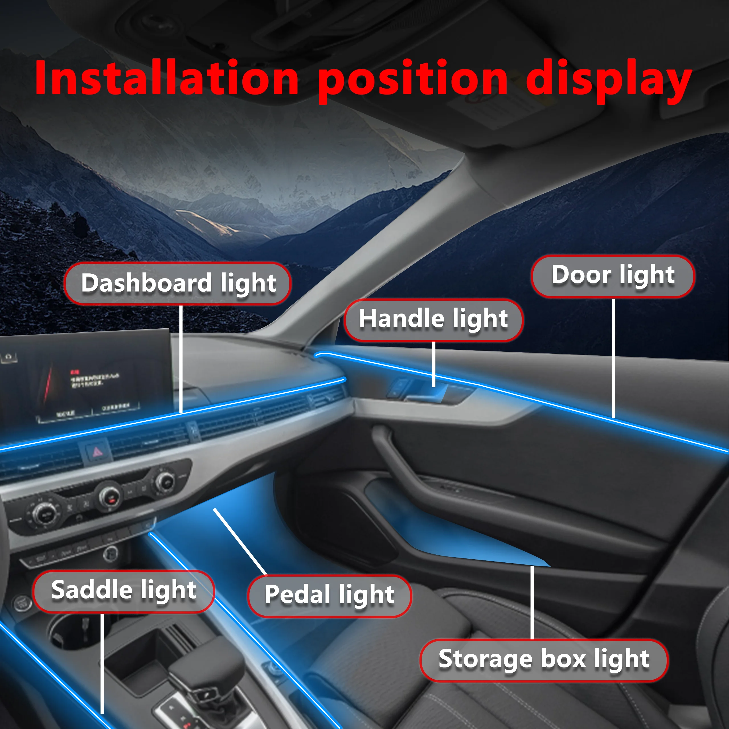 لسلسلة BMW 8 G14 G15 G16 شرائط الإضاءة المحيطة LED الداخلية للمركبة تتميز بتصميم مخفي سلس