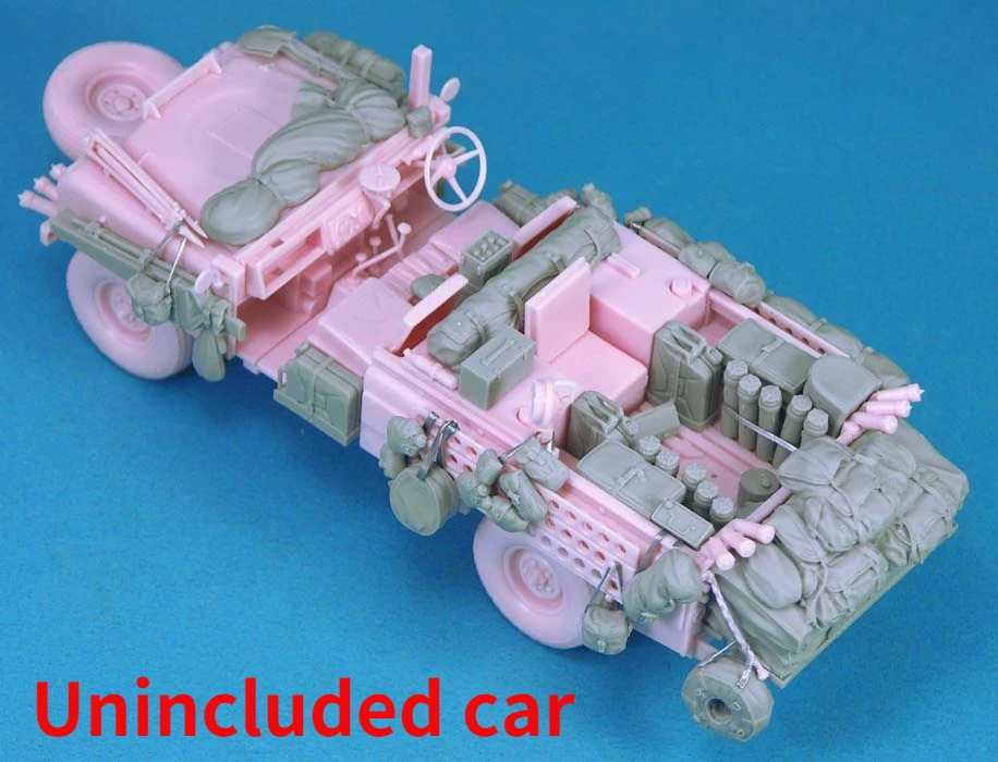 Kit de montaje de modelo de resina fundido a presión a escala 1:35, Jeep de asalto de leopardo Rosa británico, modificación (sin grabado) sin pintar