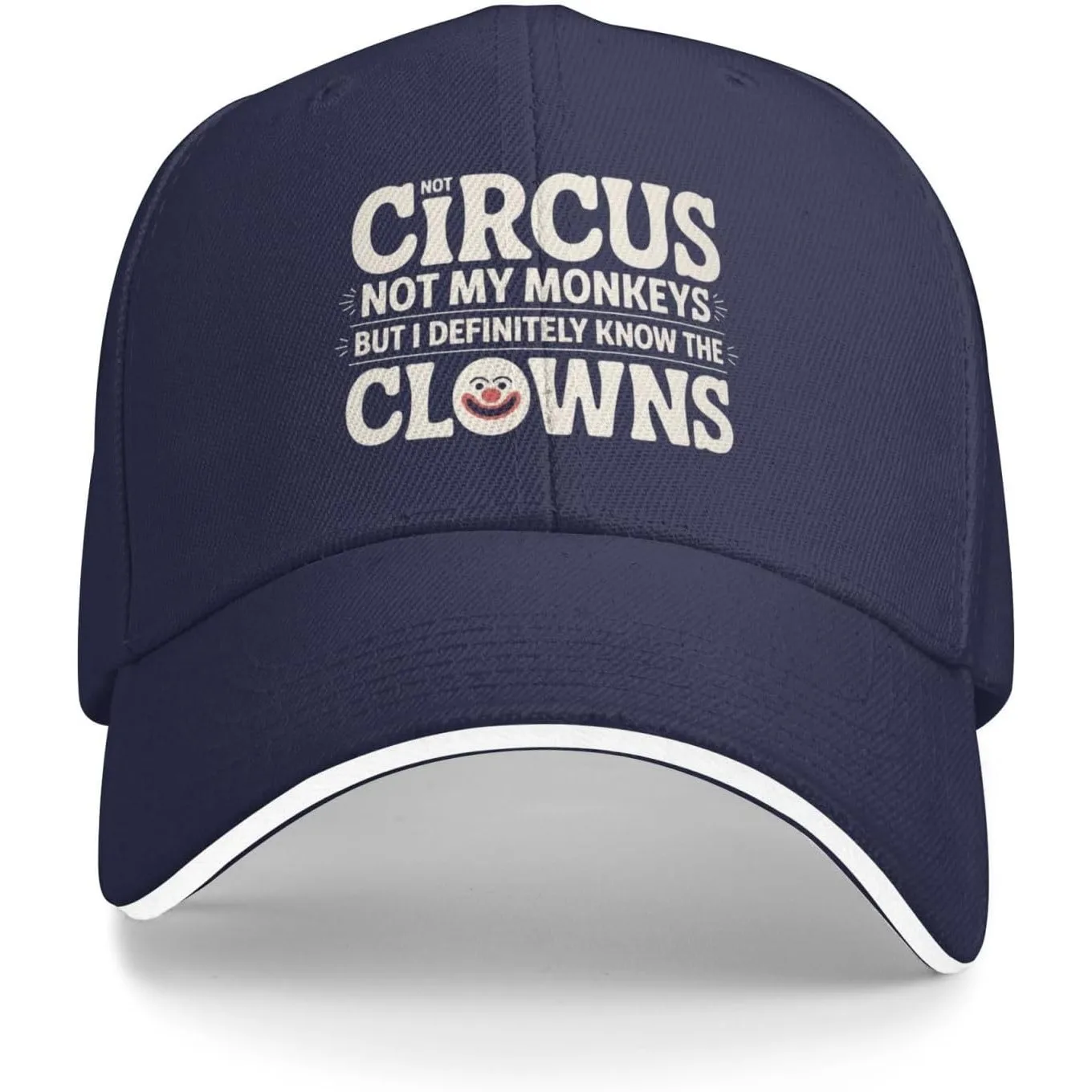 Not-My-Circus-Not-My-Monkeys-Clown-Quote-Baseball-Cap-Polyester-Casual-Adult-Adjustable-Headwear