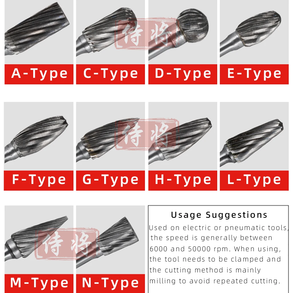 Imagem -03 - Tungsten Carbide Fresadora Rotary Ferramenta Burr Diamante Simples ou Duplo Corte Ferramentas Dremel Moedor Elétrico Shank 10 Pcs