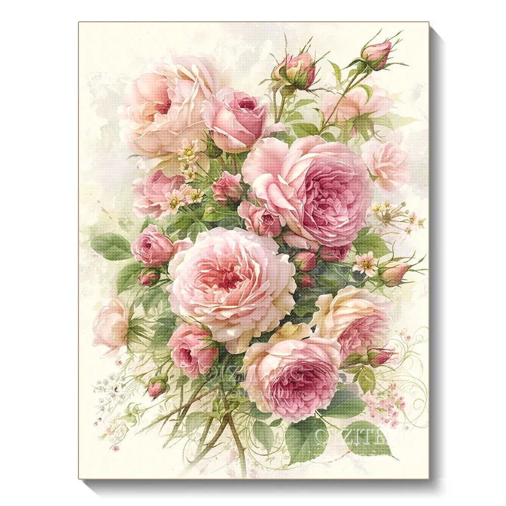 

Роза Алмазная картина Столовая Спальня Украшение стены Diy Полный горный хрусталь Красивый цветок Мозаика Набор для вышивки крестом Подарок