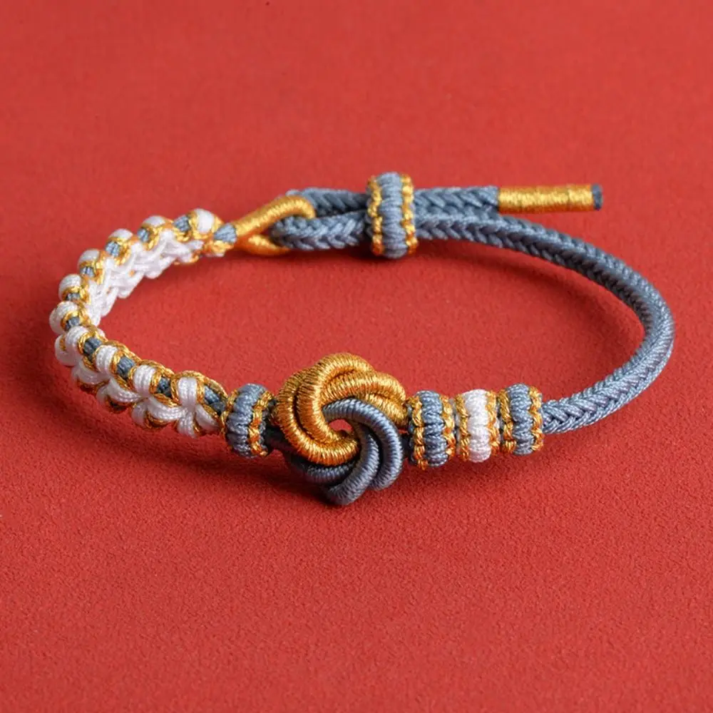 Cotton Colorful Handwoven Bracelet Concentric Knots Lucky Eight Strand Braid Beaded Cord Jewelry Accessories