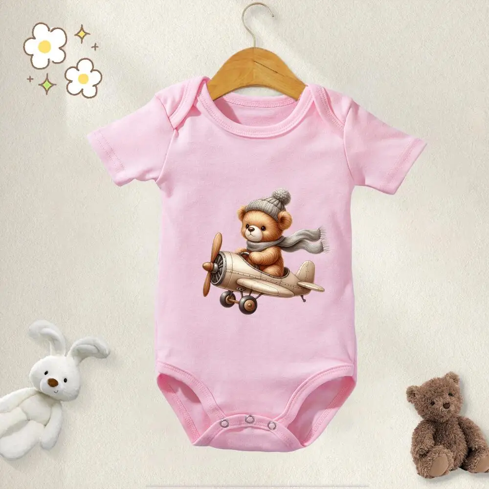 Baby Onesie Boys Girls Romper 100% Cotton Cute Bear Print Jumpsuit Infant Clothing Newborn Costume Baby Clothes