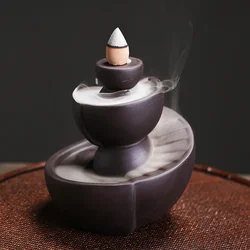 Creative Time Machine Type Handmade Ceramic Backflow Incense Burner Incense Stick Holder for Home Relaxation Decor Tea Pet