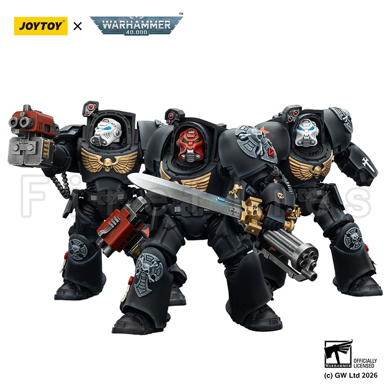 1/18 JOYTOY Action Figure 40K Black Templars Dark Angels Imperial Fists White Scars Salamanders RavenGuard Terminator view 4