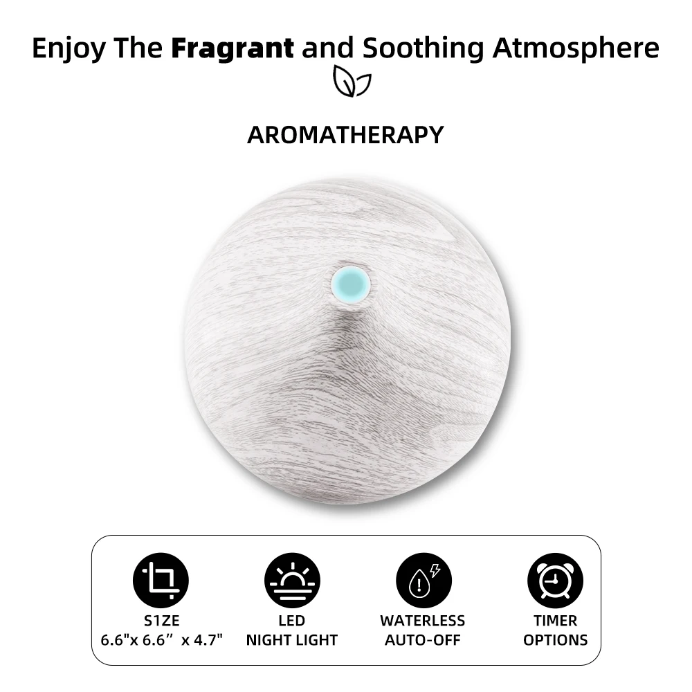 Diffuser For Home 6 in 1 Aromatherapy Machine  550ml Wood Design Ultrasonic Diffuser with Remote  Night Light | Bedroom Air Fres