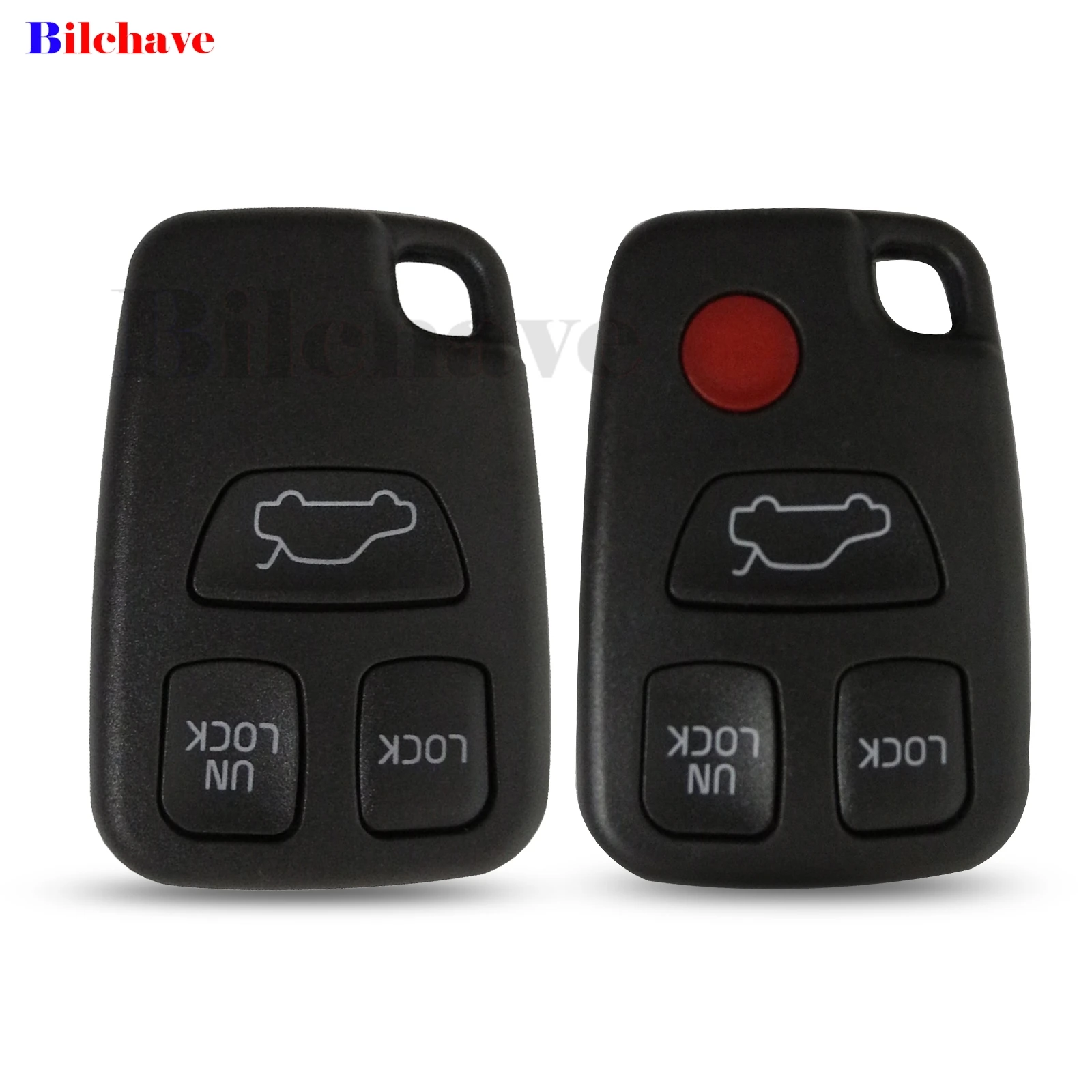 

Bilchave 5pcs 3/4 Buttons Remote Key Shell Fob For Volvo S70 V70 C70 S40 V40 XC90 XC70 New Replacement Uncut Blade Car Key Case