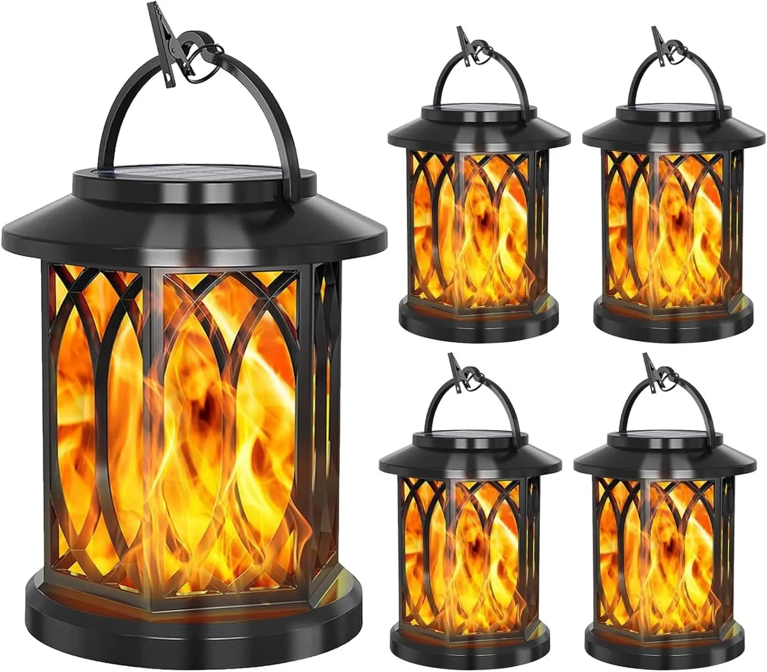 

Solar Lanterns Outdoor Waterproof Flickering Flame Waterproof LED Hanging Lanterns Decorative Lights for Garden Yard Patio Path