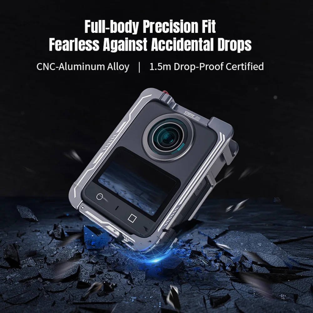 STARTRC Bingkai Pelindung Penuh untuk DJI OSMO 360 Lepas Cepat dengan Cold Shoe Metal Cage Mount Frame Aksesoris Kamera