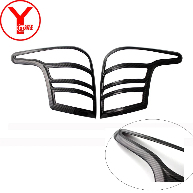 Carbon Fiber Tail Light Trim Overlay Rear Lamp Cover Trim Led Protector For MITSUBISHI Triton L200 2015 2016 2017 2018 YCSUNZ