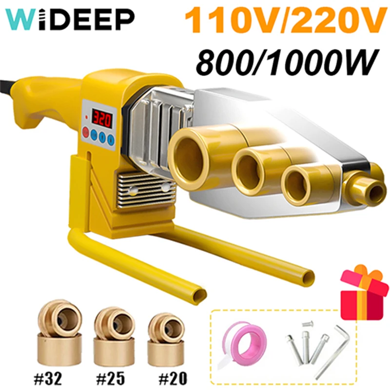 1000W/800W 110V/220V Pipe Welding Machine Pipe Soldering Iron Plastic Welding PP/PPR/PB/PE Tube Heating Hot Melt Tool