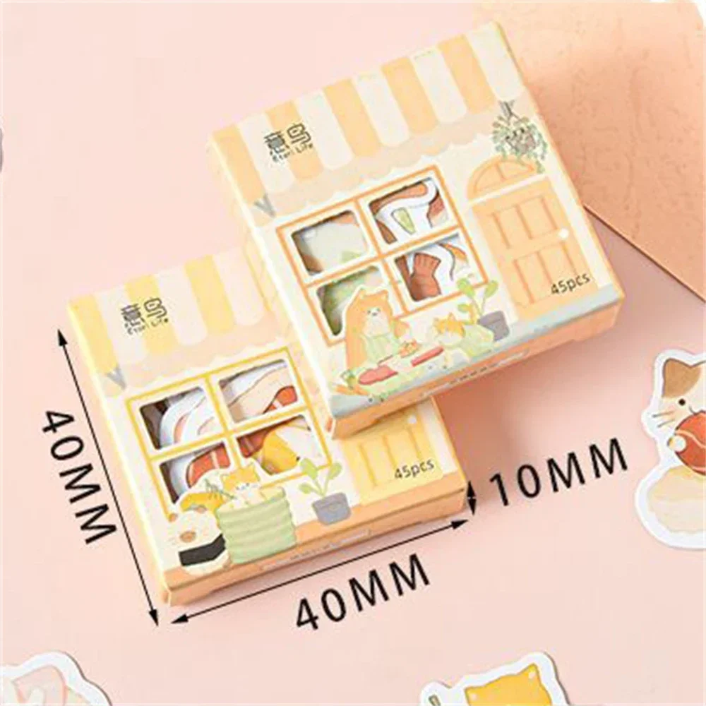 1 Case Multitype Cute Animals Stickers Self-Adhesive Stickers Students DIY Scrapbooking Decoration Office School Accessories