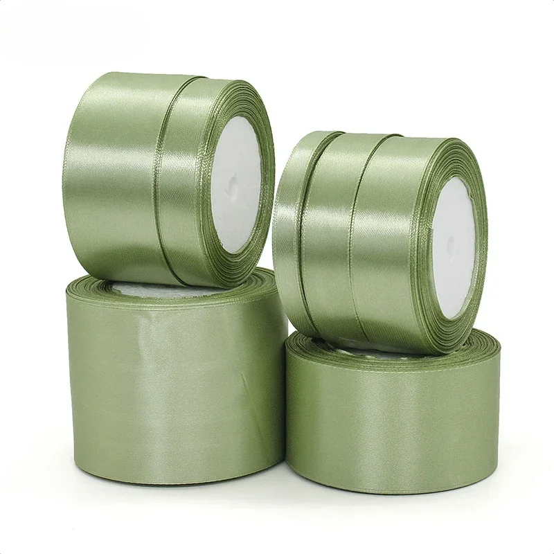22meters Matcha Sage Green Ribbon Light Green Ribbon Gift Wrapping Flower Bouquet Crafts Wedding Party Home DIY Decoration
