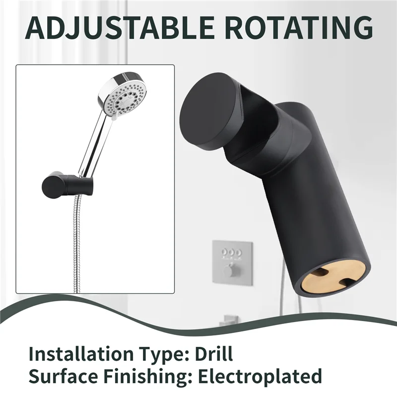 

BAAJ-кронштейн для насадки для душа в ванной комнате, латунный настенный черный прочный портативный держатель для душа, аксессуары для ванной