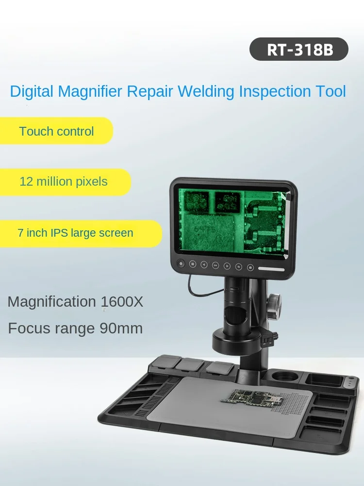 1600x digital magnifier repair welding inspection tool 12 million electron microscope HD 7 inch industrial digital magnifier