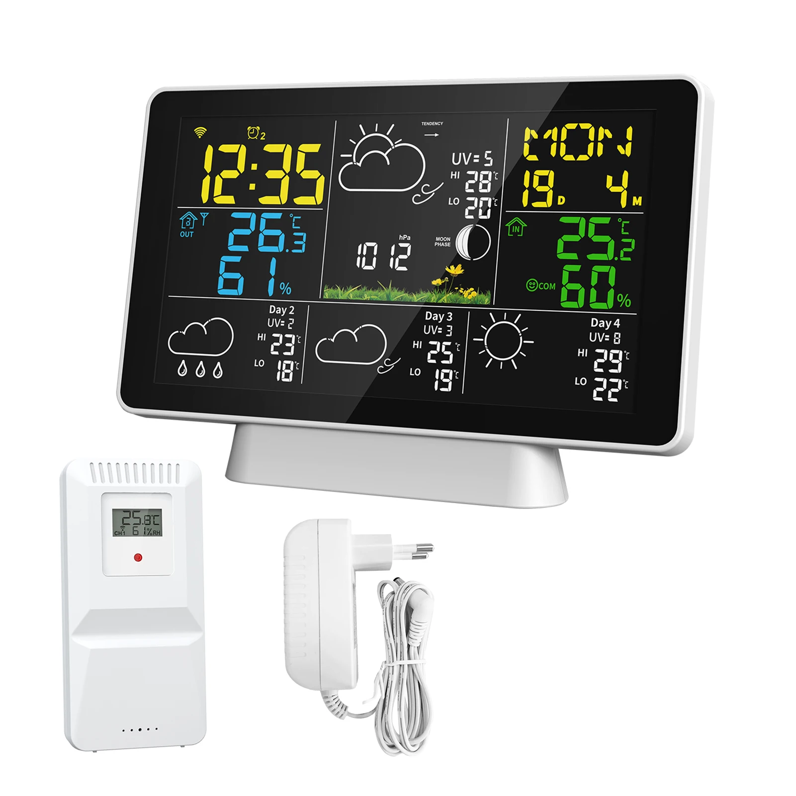 WiFi Color Screen Weather Station Temperature and Humidity Meter Weather Clock With 4Days Weather Forecast On The Same Screen