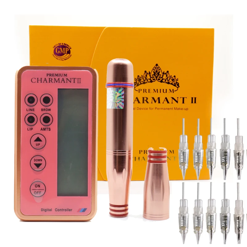 Easy Click Charmant 2 Microblading Eyebrow Machine Digital Permanent Makeup Tattoo Pen For Microblading MTS Liner Shader Agulhas