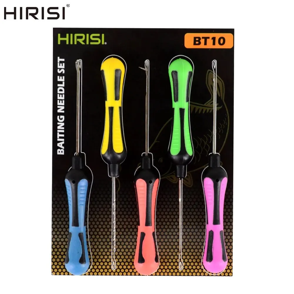 Hirisi 5pcs Carp Fishing Bait Needle Set Gated Needle Splicing Needle Fishing Bait Tools Fishing Accessories BT10