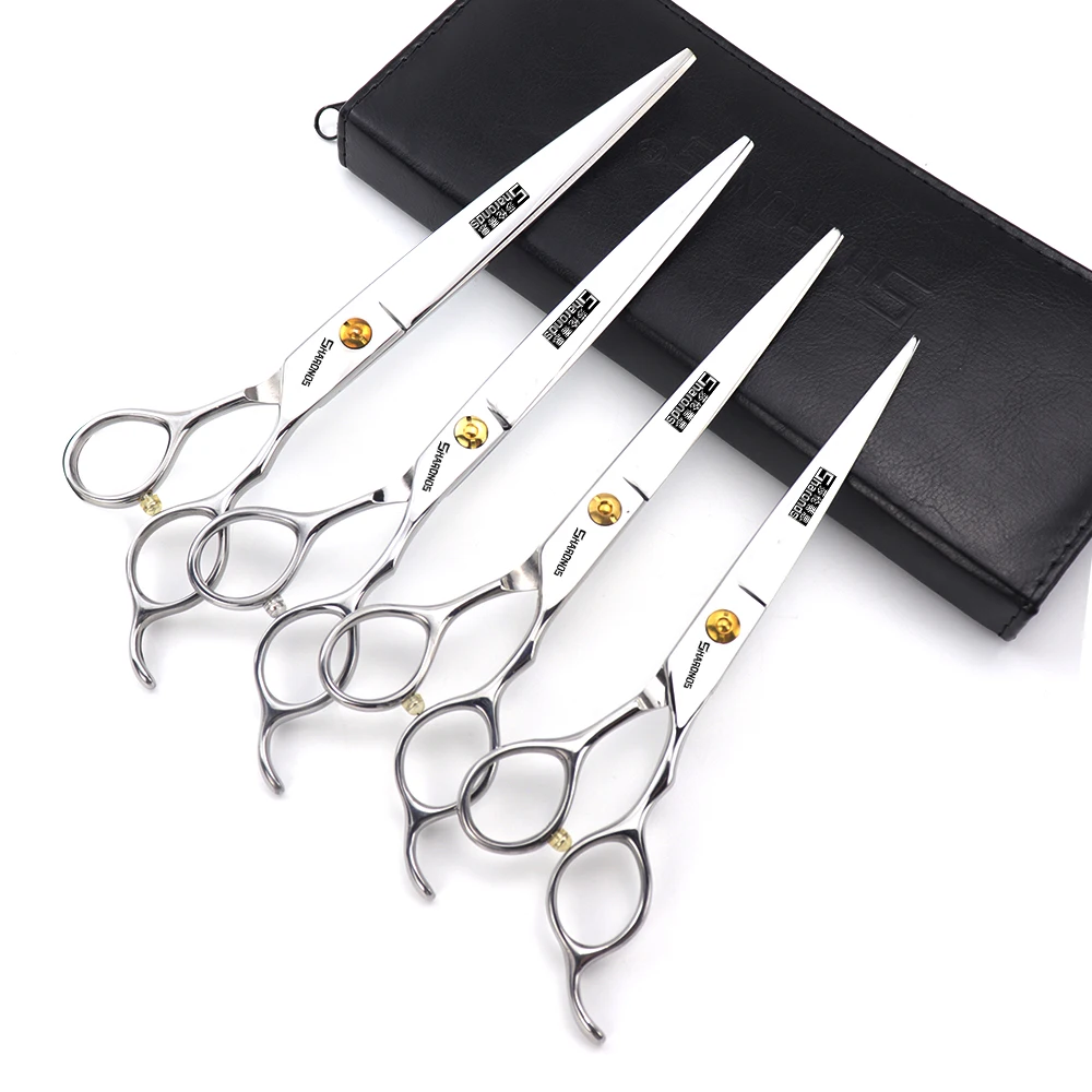 Pet grooming scissors, 7/7.5 inch professional Teddy beauty hair clippers, hair trimming set, bending and shearing tools.