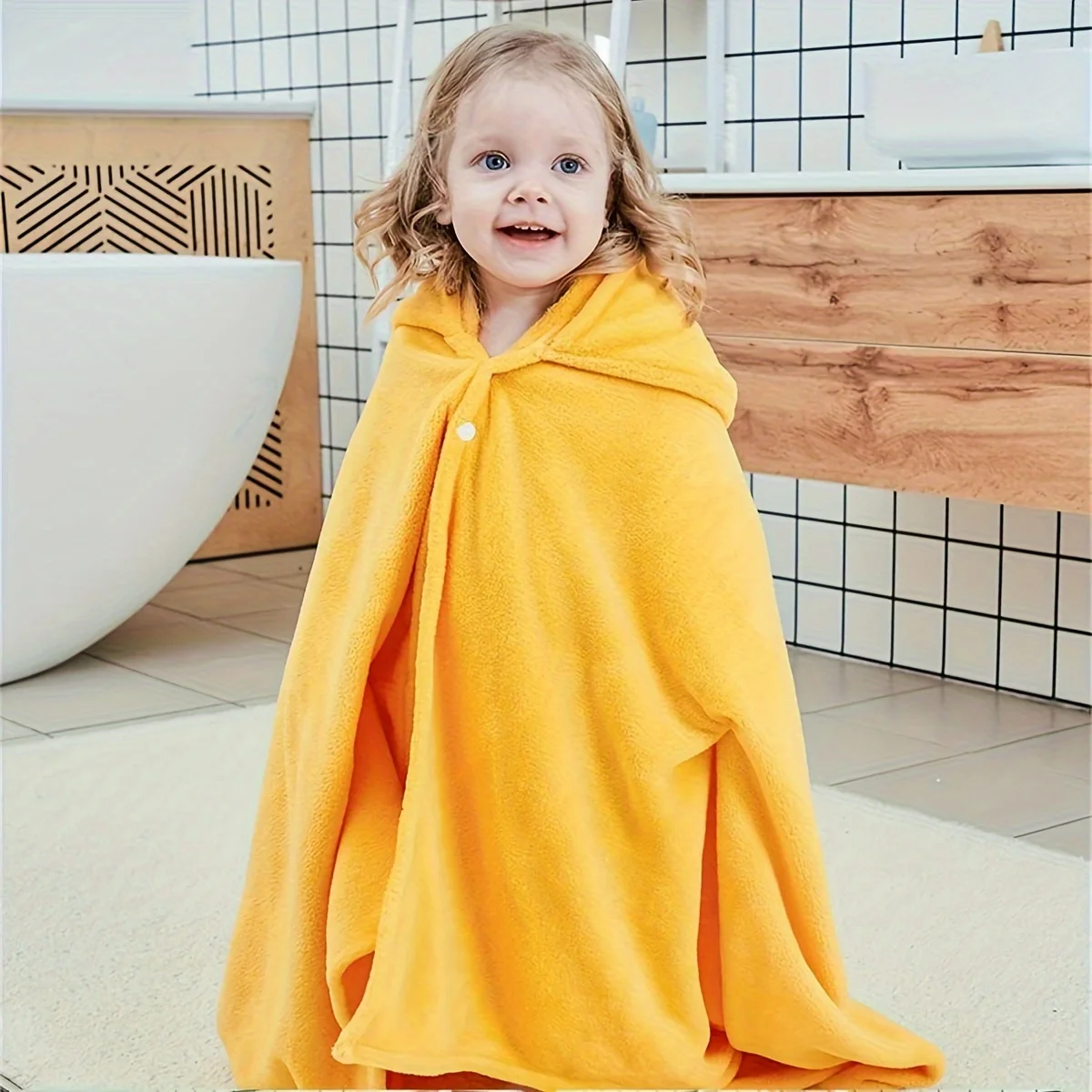 Cozy Hooded Bath Towel - Super Absorbent & Soft with Cute Cartoon Duck - Ideal for Christmas, New Year's & More - 27.5 X 55 In