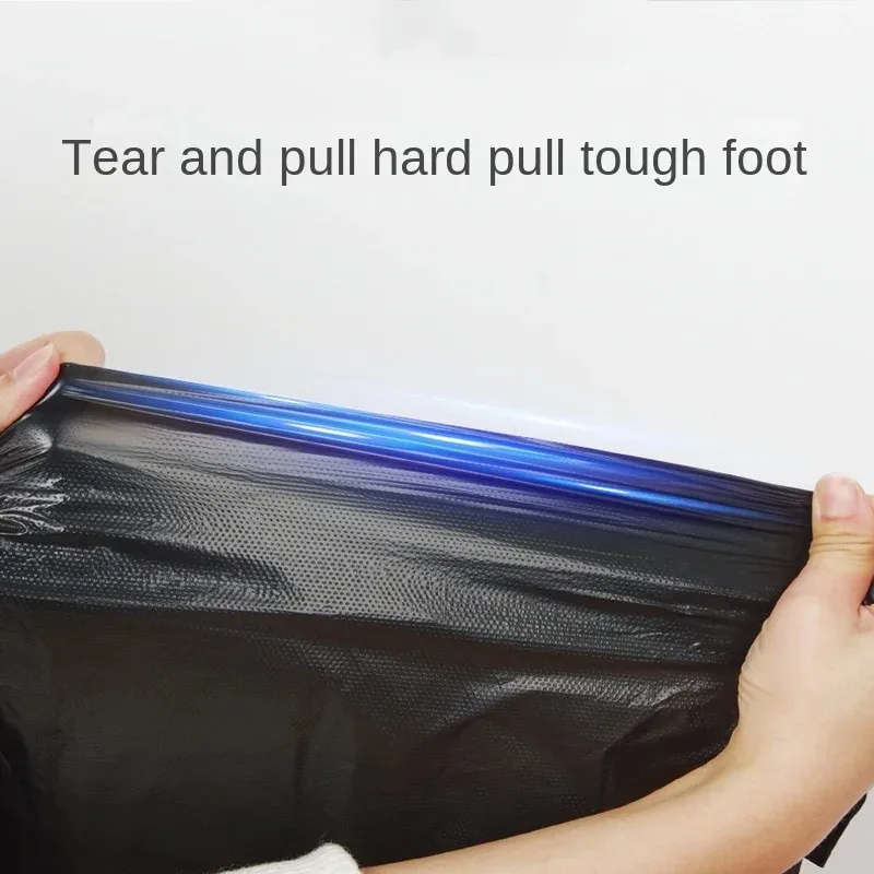 100 قطعة سترة سوداء حقيبة بلاستيكية المطبخ غرفة المعيشة نظيفة القمامة حقيبة التخزين الوجبات الجاهزة التسوق التعبئة القمامة مع حقيبة مقبض #3