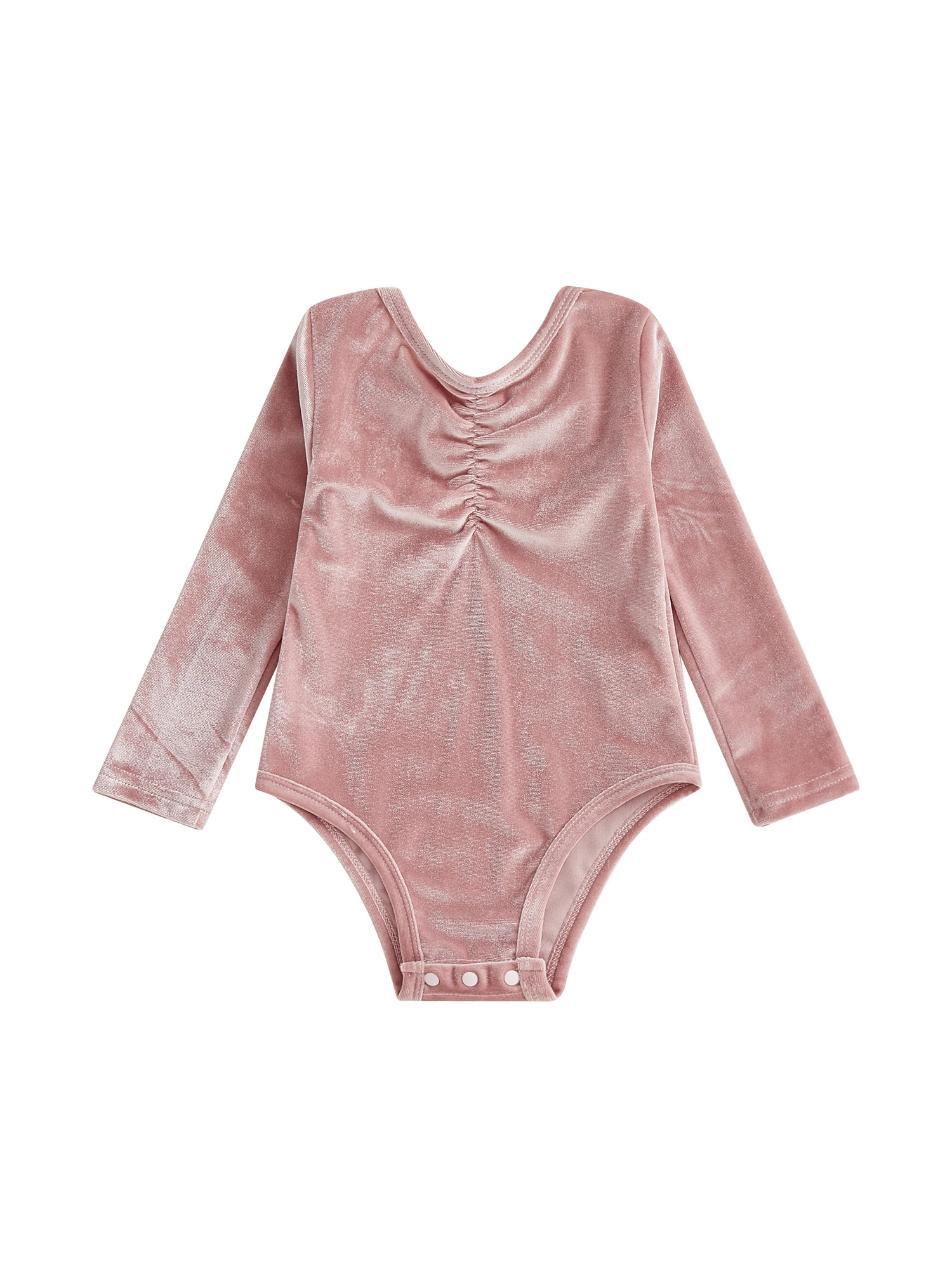 رائعتين طفلة رداء رقص الباليه بأكمام طويلة وفتحة رقبة على شكل حرف V في ثوب فضفاض للرقص أنيق بلون واحد للراقصات الصغار #5